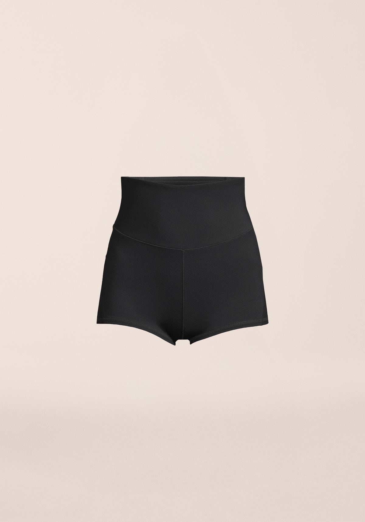 Extra High Waist Mesh Insert Hotpants - Black