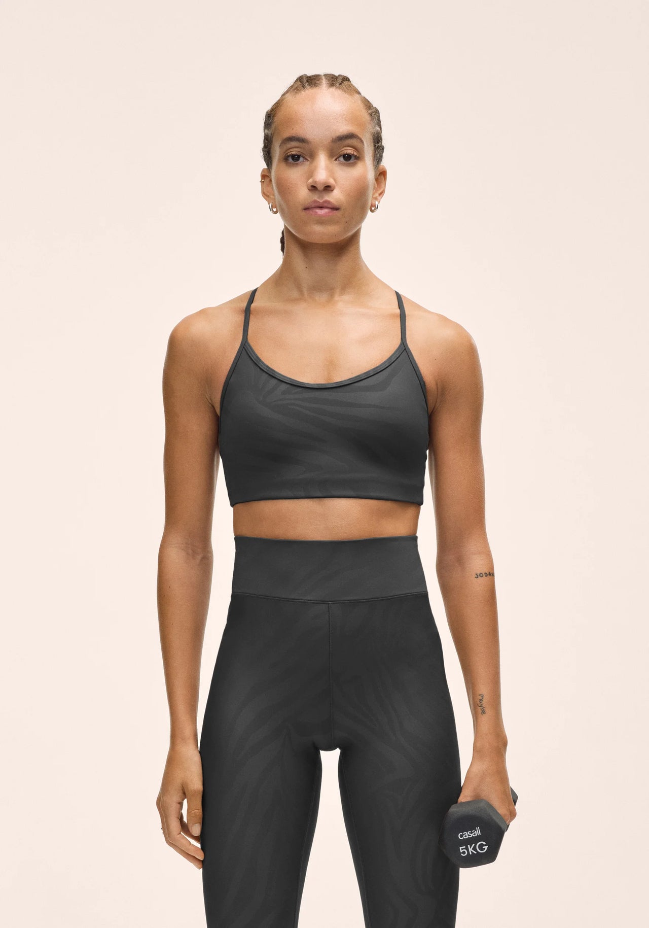 Sleek Strappy Sports Bra Printed - Zebra Black