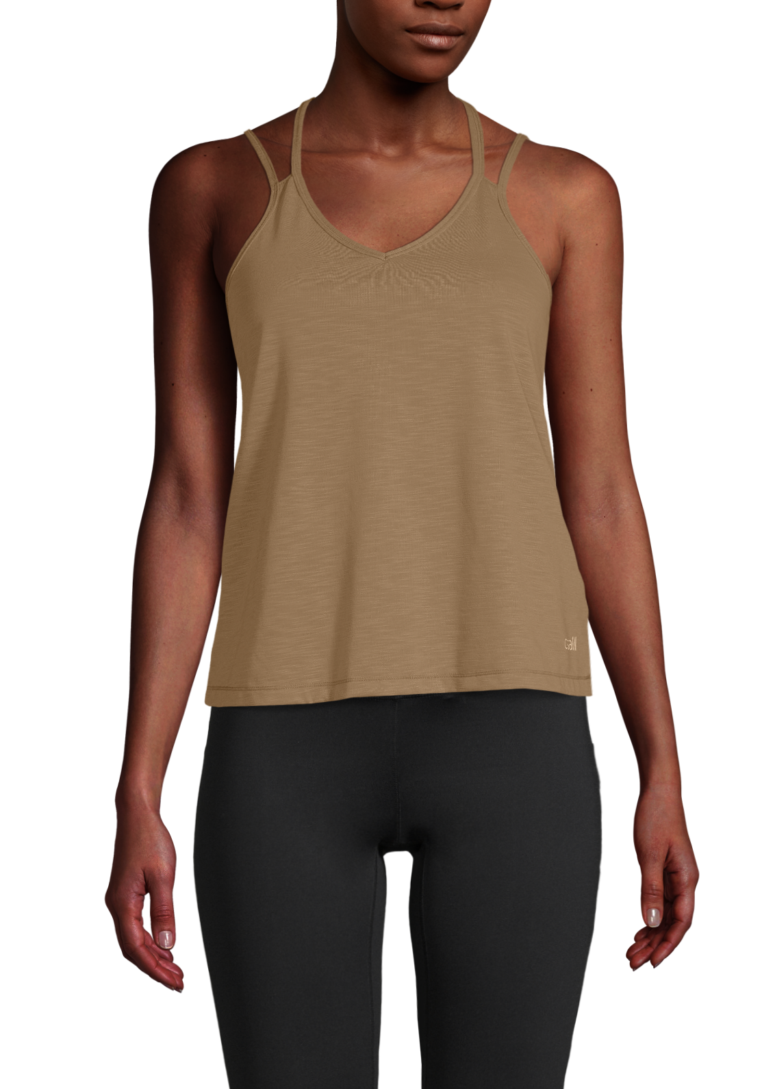 Texture Strap Tank Detailed Back Clay Brown CASALL