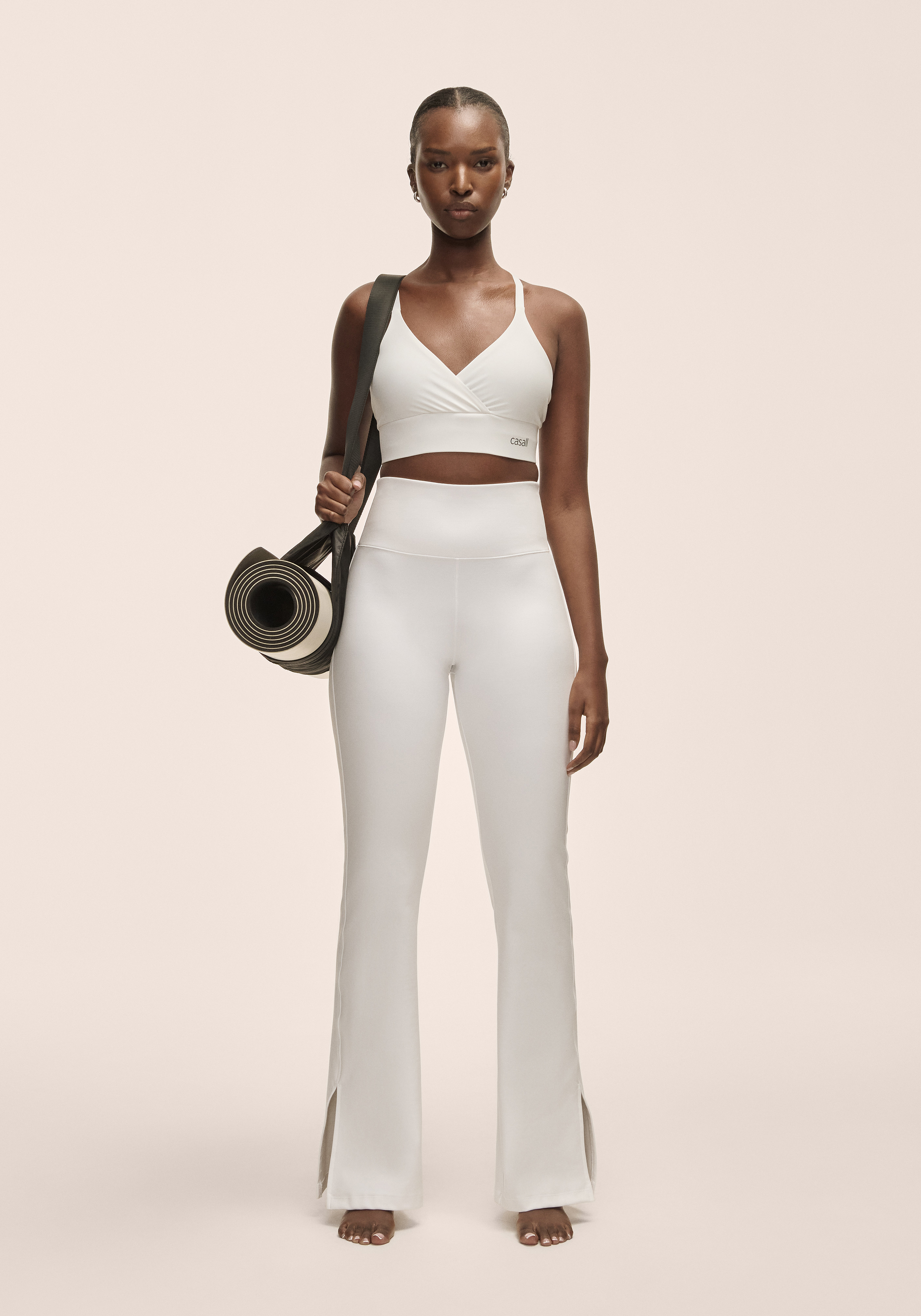 Grace Flare Slit Pant White