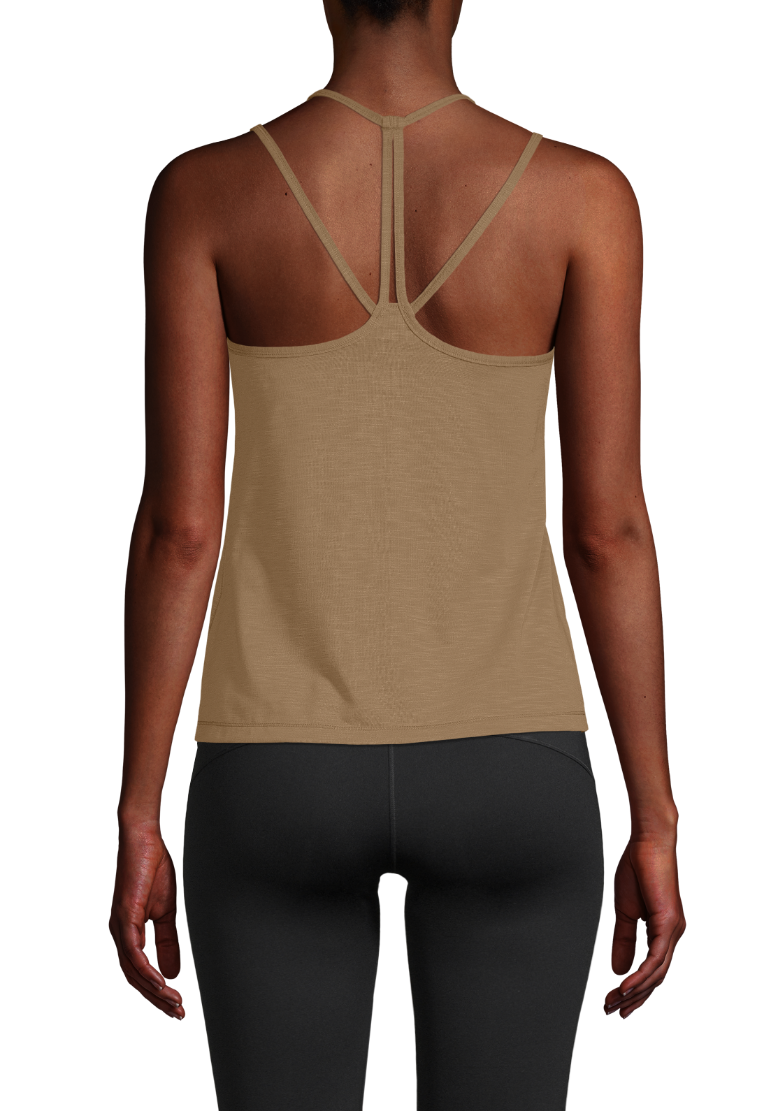 Texture Strap Tank Detailed Back Clay Brown CASALL